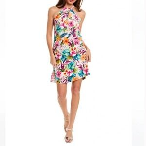 Tommy Bahama XL‎ 100% Silk Dress Garden of Hope and Courage Halter Neck NWT